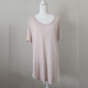 Massimo For Target Pale Blush Short-Sleeve Scoop Neck Tunic Sweater